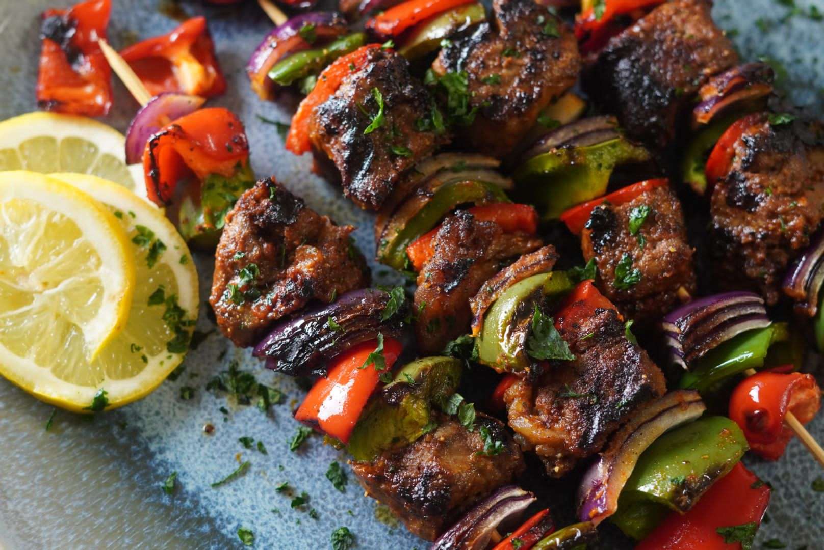 Delightful tender and juicy steak beef kebabs made with love.