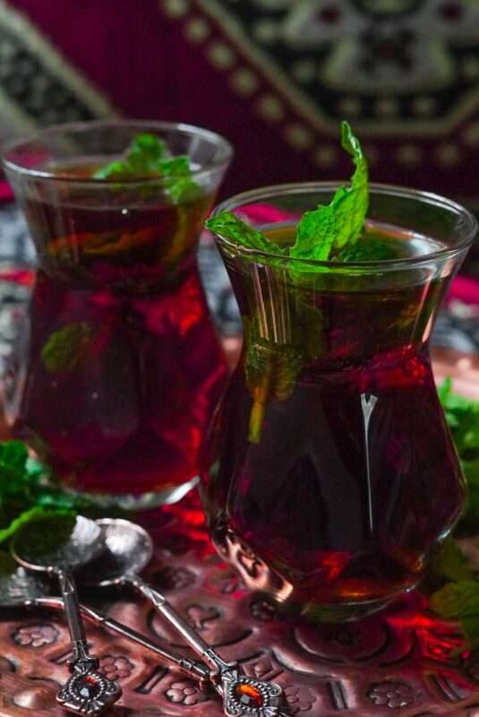 Middle Eastern Mint Tea with fresh mint