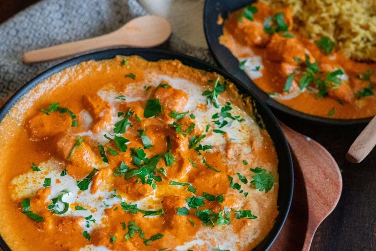 An easy butter chicken recipe made out of creamy sauce on the top of tender chicken.
