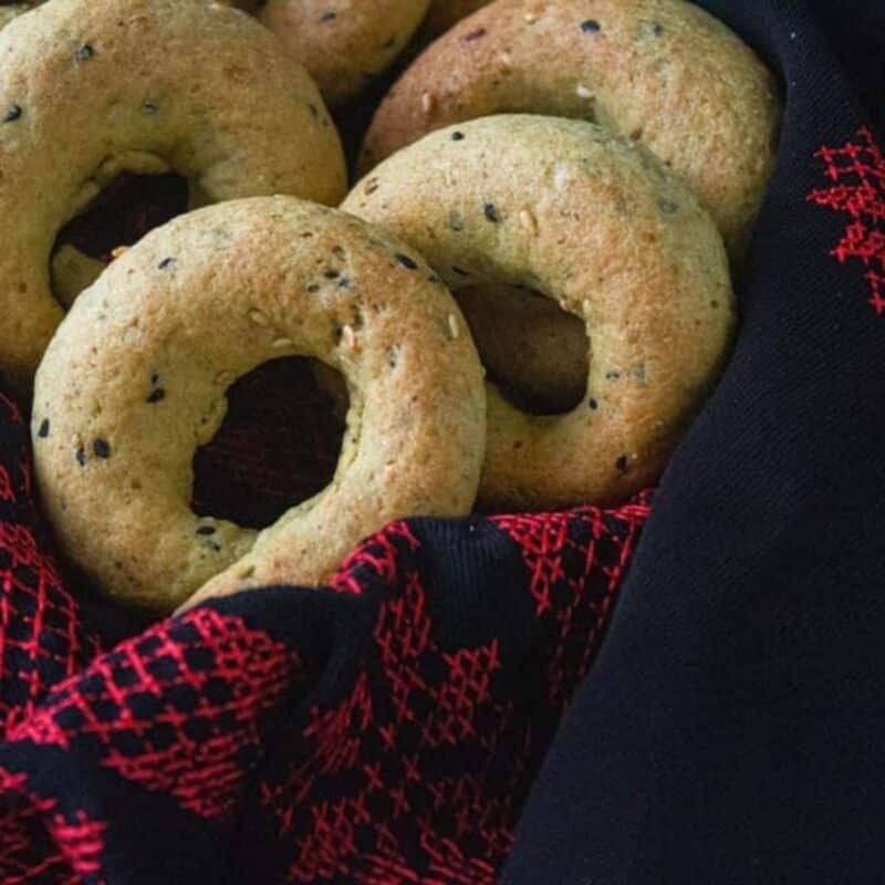 Tasty Palestinian Ka'ak that are crunchy on the outside and soft on the inside