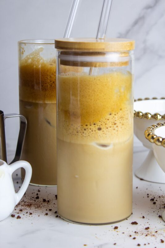 A cup of heavenly iced coffee with a drizzle of sweetness will leave you refreshed and wanting more!