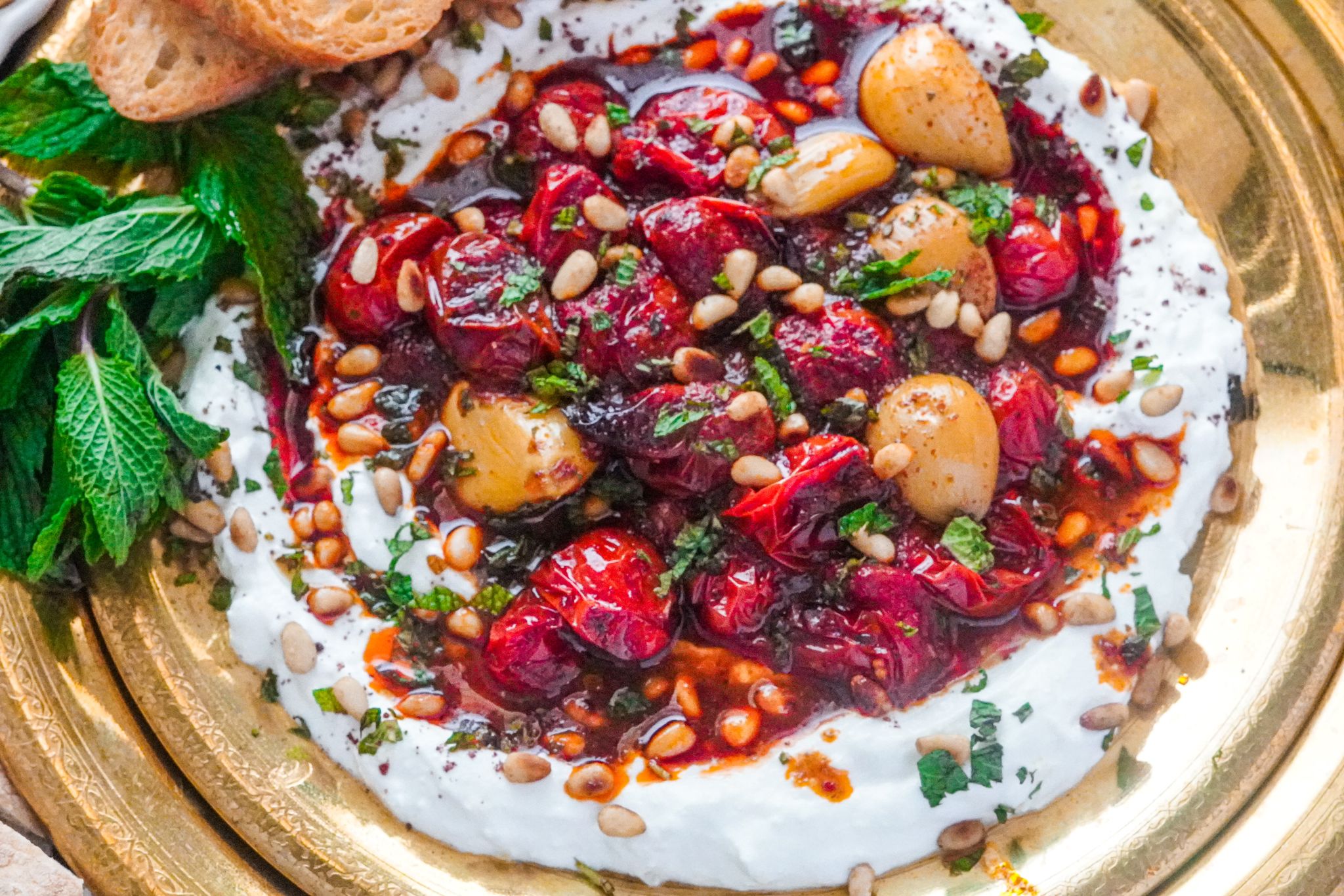 Labneh with Confit Tomatoes and Garlic FalasteeniFoodie