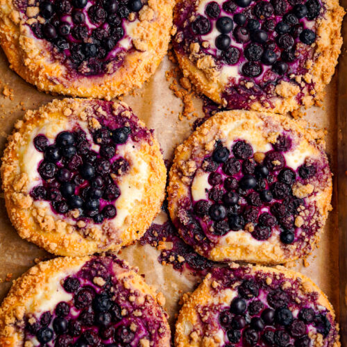 Blueberry Cheese Brioche Buns, blueberry cheesecake buns