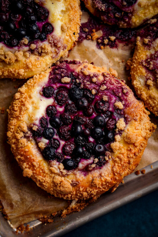 blueberry danish. blueberry cheese brioche buns