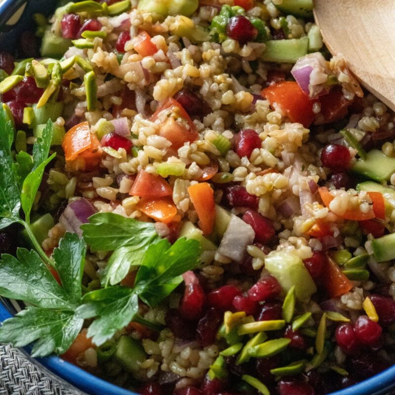 A plate full of nutritious freekeh Salad