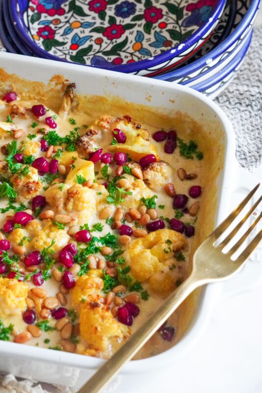 Perfectly blended, this authentic Vegan Cauliflower Tahini Bake is going to be you new go-to side dish.