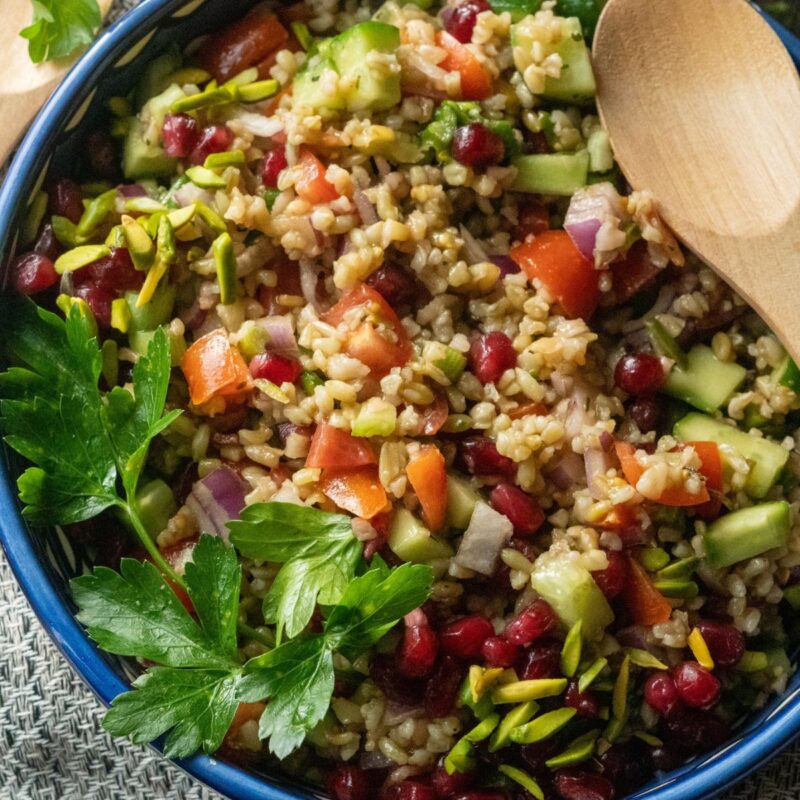 a colorful and nutritious side dish presented on the table with fresh parsley