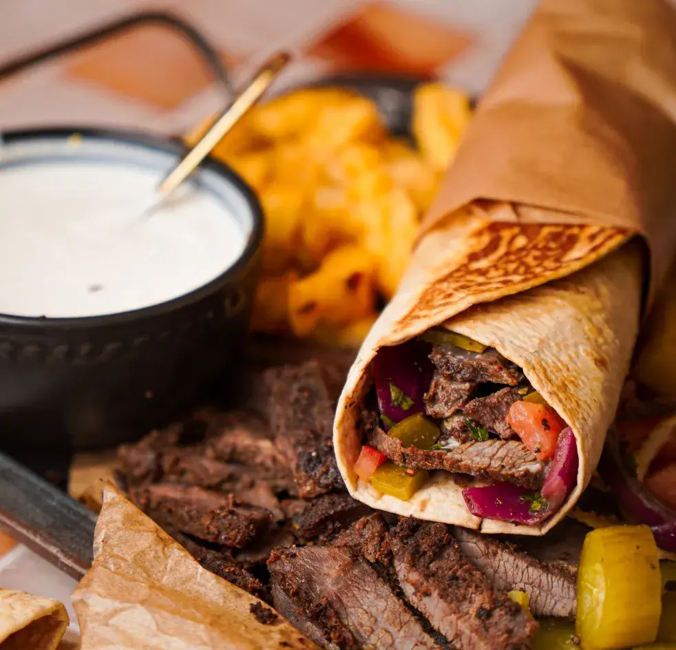 Beef Shawarma With Tahini Sauce
